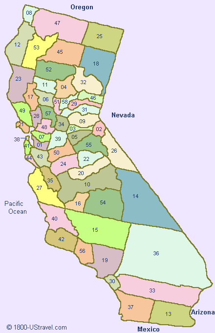 Map of California Counties.