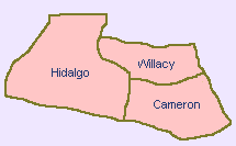 Map of Counties in the Lower Rio Grande Valley Region of Texas.