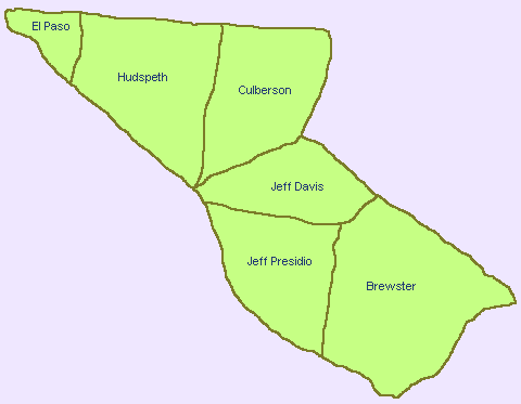Map of Counties in the Rio Grande Region of Texas